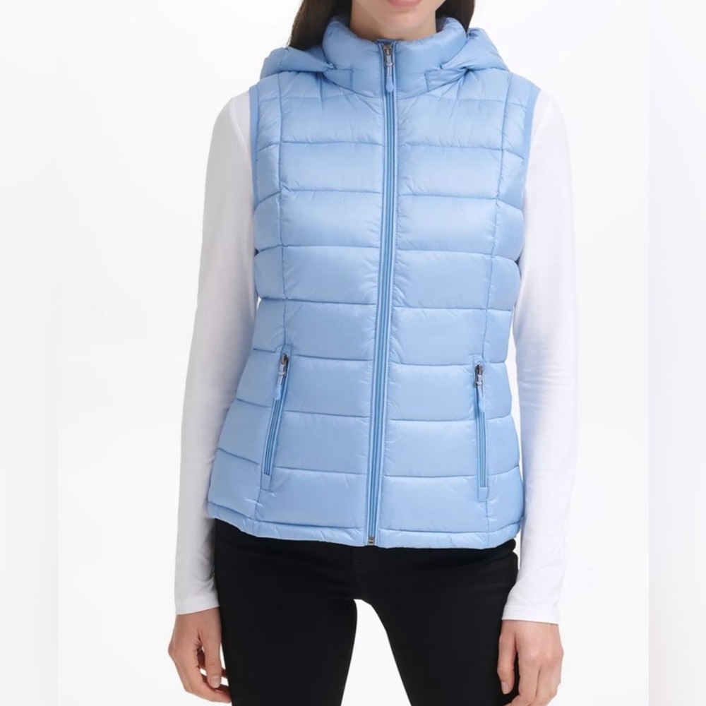 Like New CHARTER CLUB Women's Packable Hooded Down Puffer Vest Sz XXL